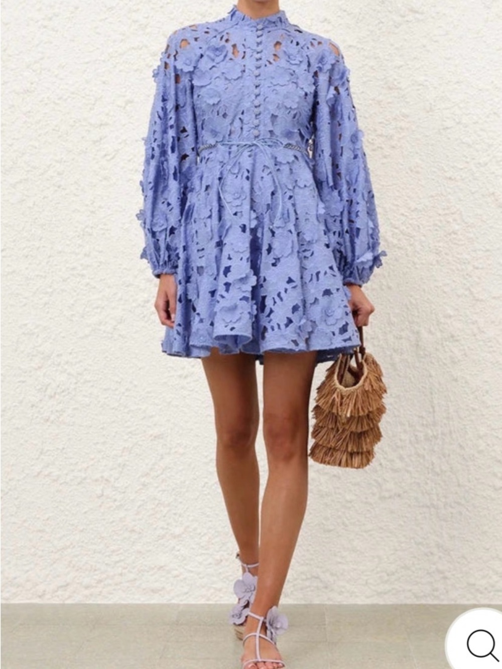 ZIMMERMANN PATIENCE LONG SLEEVE MINI JACARANDA